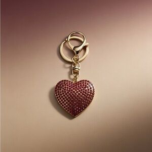 Gold and Red Heart Keychain